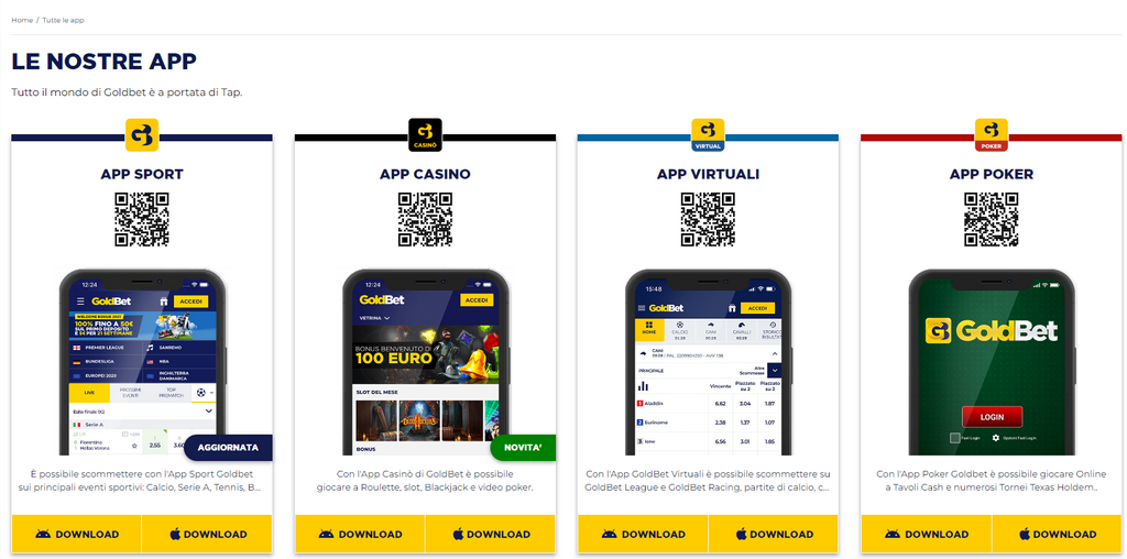 Accessibilità Goldbet: Sistema di scommesse e casinò online
